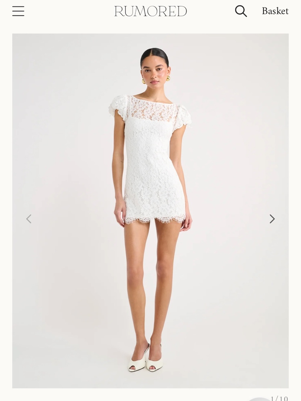Rumored Kisslock White Lace Mini Dress